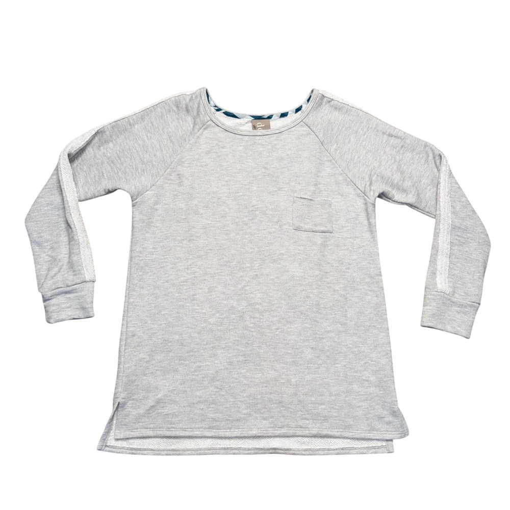 Dolan Left Coast Collection Sweatshirt Womens L‎ Grey Excellent Lace Trim Raglan
